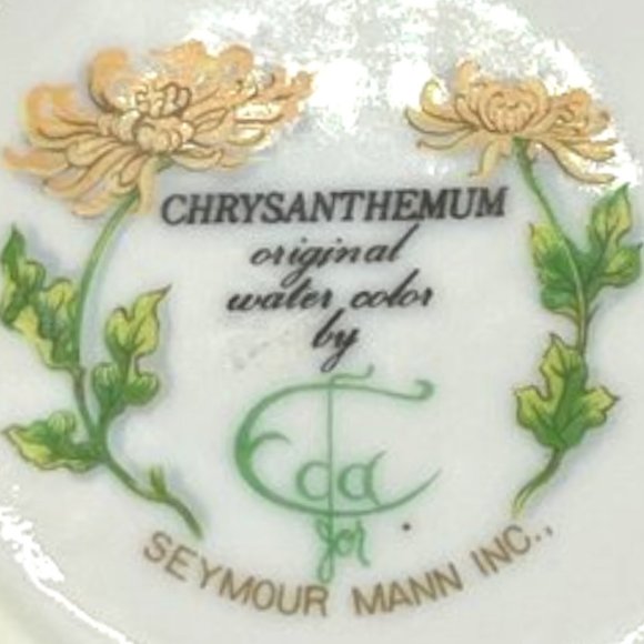 Vtg Sugar Bowl: Chrysanthemum Original Water Color by Eda for Seymour Mann Gift - Picture 8 of 10